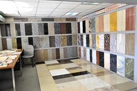 display lobby with Italian marble